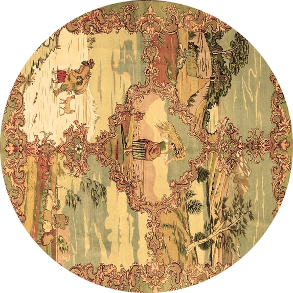 Ahgly Company Indoor Round Animal Brown Traditional Area Rugs, 8' Round