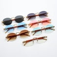 thumbnail image 2 of 6036 Gafas de sol de metal con montura redonda y ribete de diamantes Gafas de sol de moda Street Photo, 2 of 6
