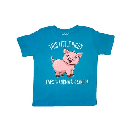 

Inktastic This Little Piggy Loves Grandma and Grandpa- cute Gift Toddler Boy or Toddler Girl T-Shirt