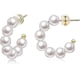 thumbnail image 1 of Pearl Hoop Earrings For Women Small Pearl Hoop Earrings Hypoallergenic Drop Earrings, 925 Silver Lightweight Open Large Circle Round Pearl Earrings Je, 1 of 5