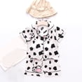 thumbnail image 2 of Zwiiyzr Toddler Girls Pajamas Set Cute Print Button Down Top and Pants Sleepwear Loungwear for Unisex 2Pcs Lounge Set 1-5 Years White, 2 of 3