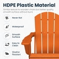 thumbnail image 4 of JUSTLET Folding Adirondack Chair, All-Weather Fire Pit Chairs, HDPE Adirondack Chairs with 2 Cup Holder, Outdoor Lawn Chair for Patio Garden, Orange, 4 of 10