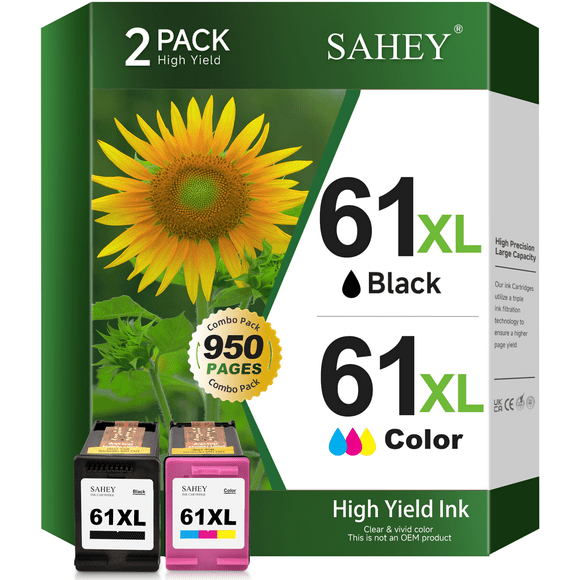 61XL Ink Cartridges Compatible for HP 61 Ink Cartridge Black and Tri-Color for Envy 4500 Deskjet 1000 1056 1510 1512 1010 1055 OfficeJet 4630 Printer