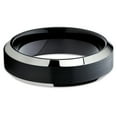 thumbnail image 2 of Black Wedding Ring,Black Tungsten Ring,6mm Wedding Ring,Tungsten Carbide Ring,Engagement Ring,Anniversary Ring, 2 of 4