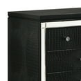 thumbnail image 2 of 3 Drawer Wooden Nightstand with Mirror Accents and Faux Crystal Pulls,Black, 2 of 2