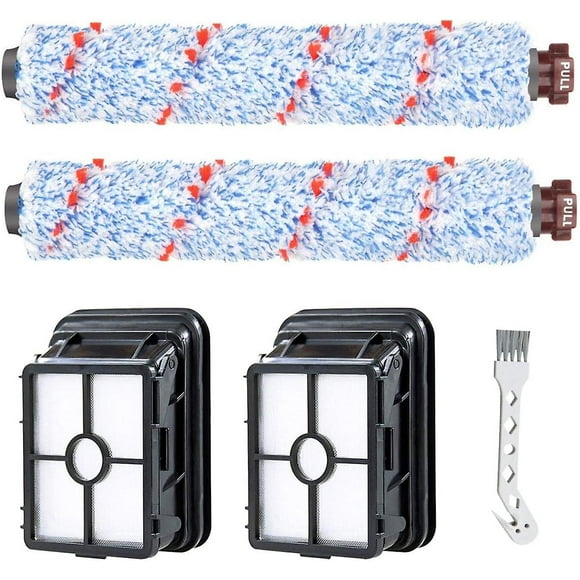 Remplacement Accessoires 2 Brosse Rouleau Multi surface + 2 Filtres Pour Bissell Crosswave 17132 Et 2225n Series