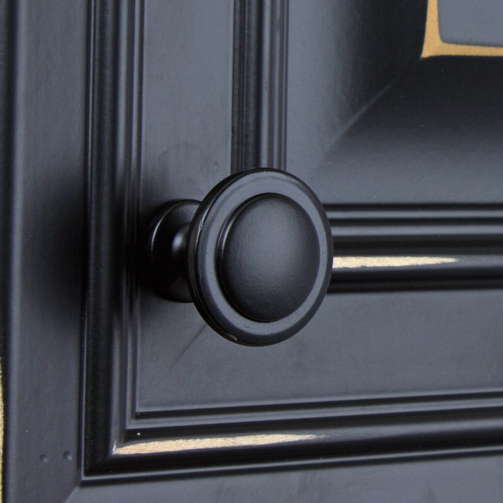 GlideRite 1-1/4 in. Classic Round Ring Cabinet Knobs, Matte Black, Pack of 10