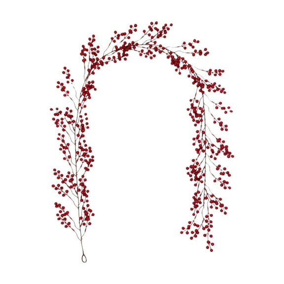 OAVQHLG3B 6.4 FT Christmas Red Berry Garland, Artificial Red and Burgundy Berry Christmas Garland for Indoor Outdoor Home Fireplace Decoration for Winter Holiday New Year Decor