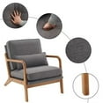 thumbnail image 4 of JINS & VICO Modern Solid Wood Fabric Foam Removable Cushions Accent Armchair, Dark Grey, 4 of 7
