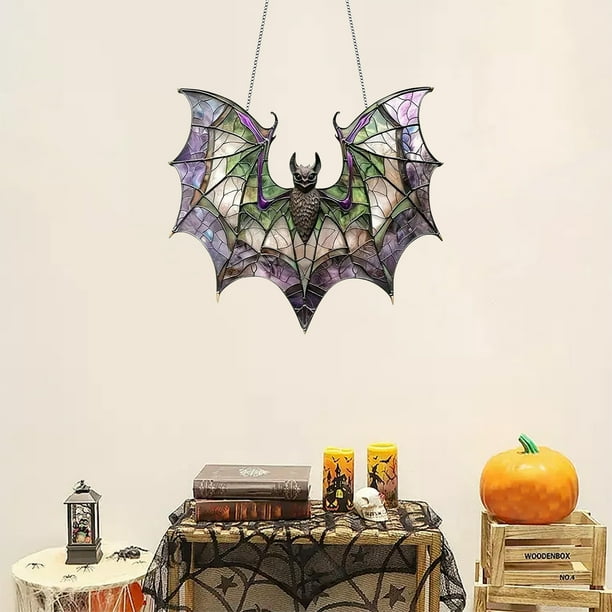 Decoraciones de Halloween Atrapasol de Halloween Vitral colgante de Halloween Manualidades de Halloween para niños Atrapasol de acrílico