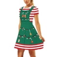 thumbnail image 4 of Shuttle tree Print Women Christmas Dress Short Sleeve High Waist Vintage Xmas Party Sundress, 4 of 7