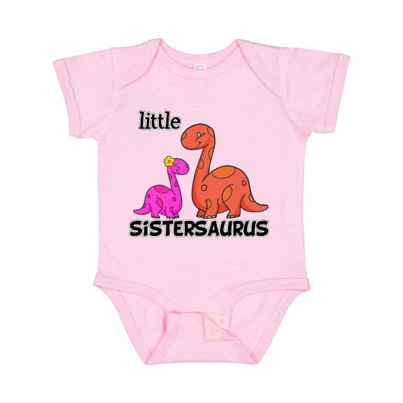 Inktastic Little Sistersaurus Girls Baby Bodysuit