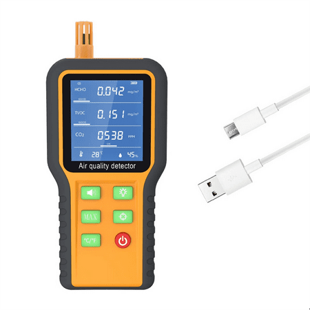 

Air Quality Monitor Indoor Detector Testing Kit with Digital Temperature Humidity Sensor HCHO TVOC Test for Car Outdoor