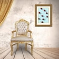 thumbnail image 3 of 1x Studio III 11x14 Gold Ornate Wood Framed with Double Matting Museum Art Print Titled - Cherries on turquoise background, 3 of 4
