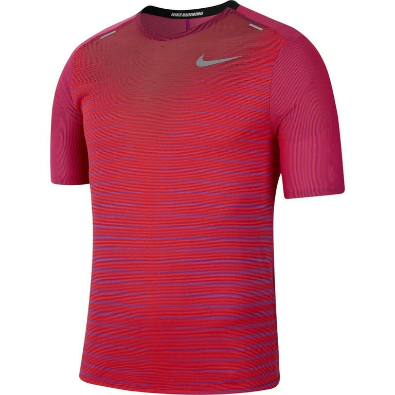 Nike Men\'s TechKnit Future Fast Slim Fit T Shirt Vivid Running XL Purple Size
