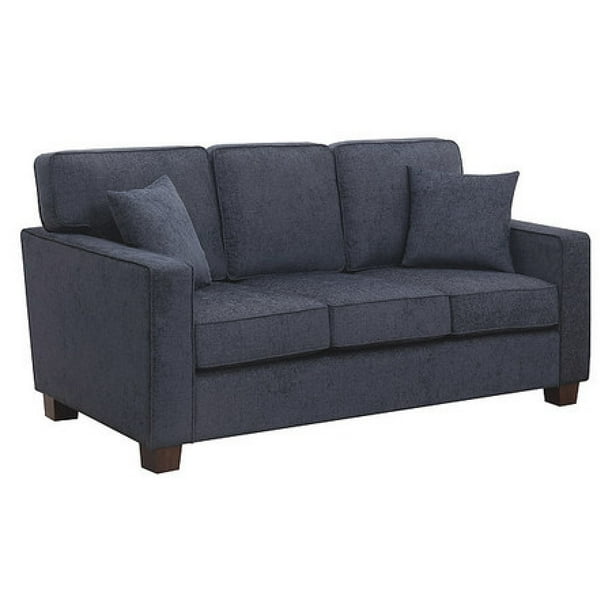 OSP Home Furnishings Russell 3 Seater Sofa in Navy Fabric 3/CTN