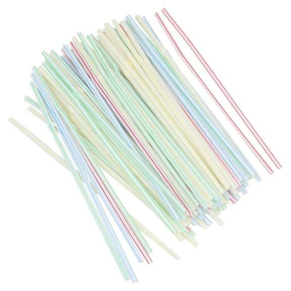 Chef Craft Select Plastic Flexible Straws, 8 inch 75 Piece Set, Striped