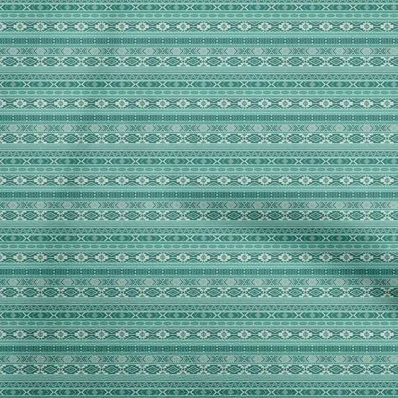 oneOone Polyester Spandex Turquoise Green Fabric Geometric Craft Projects Decor Fabric Printed By The Yard 56 Inch Wide