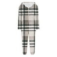 thumbnail image 4 of Checkered Flannel Onesie Pajamas for Women Fleece Fuzzy Sherpa Hooded One Piece Romper Warm Winter Loungewear Sleepwear, 4 of 6