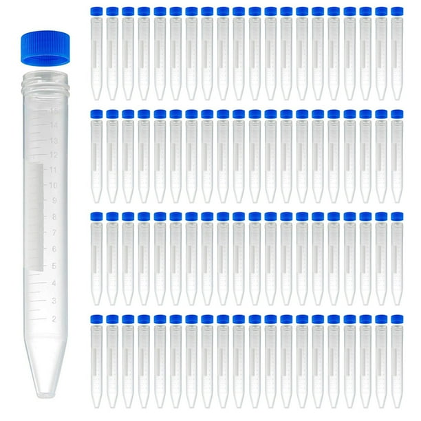 Tubos CóNicos para CentríFuga de 15 Ml, 300 Tubos de Ensayo de PláStico EstéRiles con Tapones de Rosca, Recipiente de Polipropileno