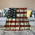 thumbnail image 2 of Shiartex  American Flag Blanket July Throw Gifts for Men Kids Boys Women Girls Independence Day Patriotic Presents Wood Planks Painted United States Flag Country Style Plush Blankets White, 2 of 6