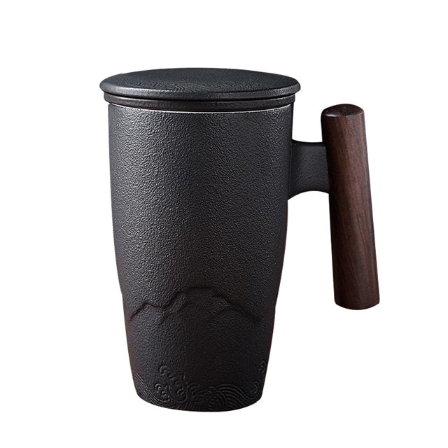 Taza de té de cerámica con tapa e infusor Taza de té elegante Estilo A Sunnimix Taza de cerámica para bebidas
