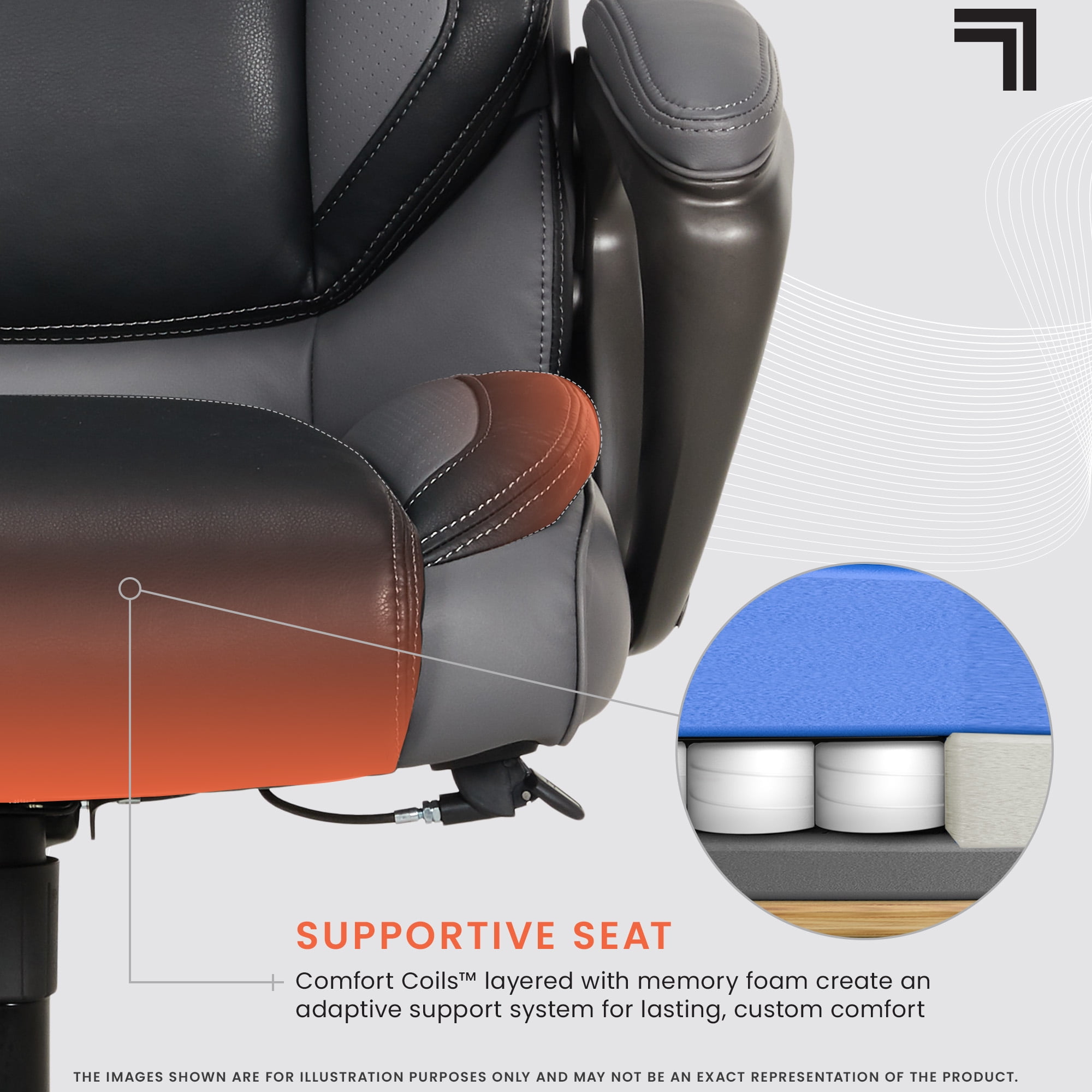 Sharper Image S-140 Massage and Heat Office Chair, Black/Gray