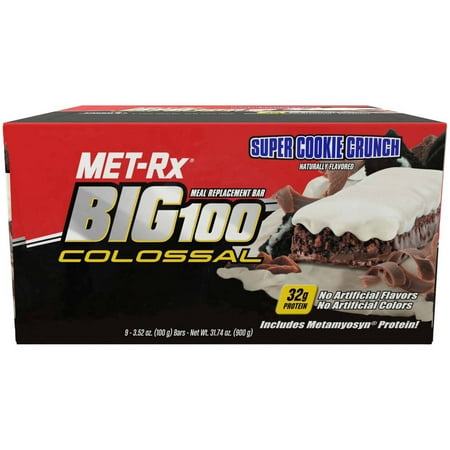Met-Rx Big 100 Colossal Meal Replacement Bar, Super Cookie Crunch, 100 GM (Pack of 12)