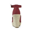 thumbnail image 2 of BLISSFUL STEP Espadrilles Platform Heels Wedge Sandals Burgundy 8, 2 of 7