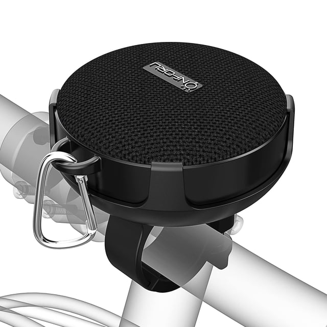 Onforu Altavoz Bluetooth portátil para bicicleta, IP65 impermeable y a prueba de polvo, mini altavoz de viaje para ducha al aire libre, Bluetooth 5.0, altavoz inalámbrico para bicicleta con sonido fue