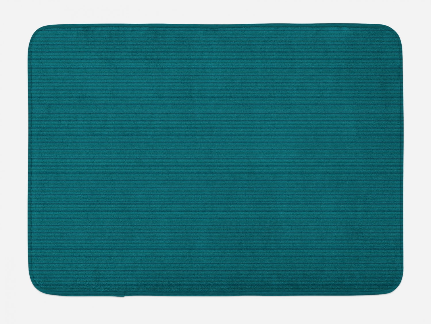 Teal Stripe Bath Mat, Monochrome Style and Plain Demonstration of Continuing Horizontal Lines
