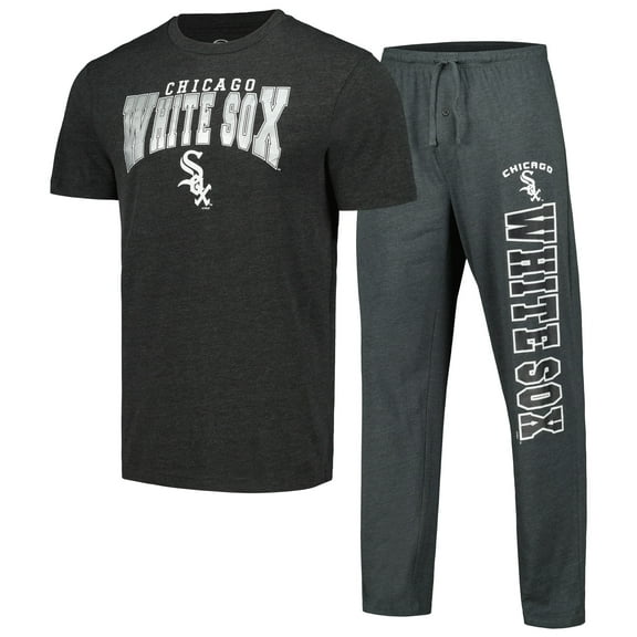 Men's Concepts Sport Charcoal/Black Chicago White Sox Meter Top & Pants Sleep Set
