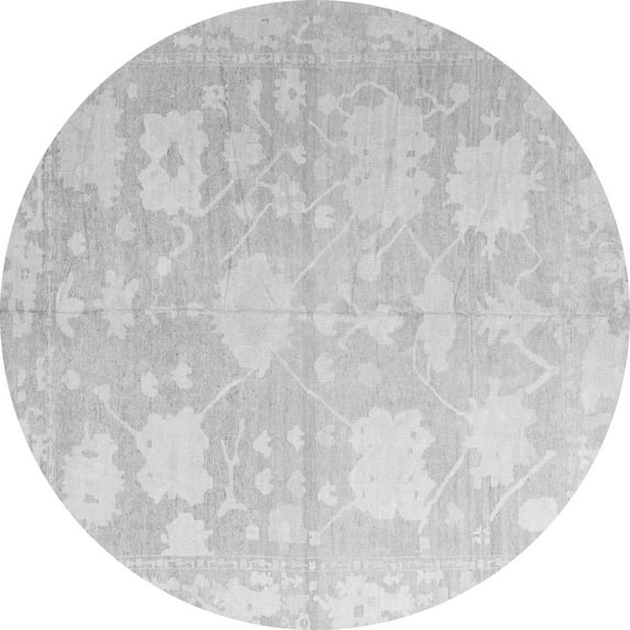 Ahgly Company Indoor Round Abstract Gray Modern Area Rugs, 6' Round