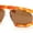 Orange Gold - Brown, variant on Flat Top Racer Bridgeless Rectangular Oval Double Rim Retro Sunglasses White Gold - Pink Mirror