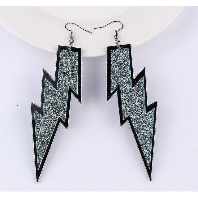 6 Acrylic Dangle Drop Earrings For Women Exaggerated Retro Fluorescent Earring Bar Jewelry----Blue 1--Product code 75966 Blue 1