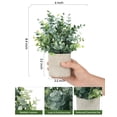 thumbnail image 2 of Plantas artificiales de terciopelo en maceta de eucalipto para decoración del hogar, 2 unidades, 2 of 8