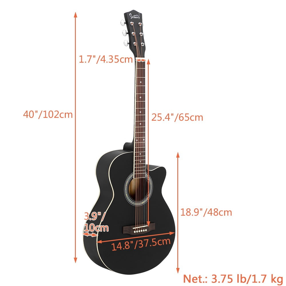 40" Acoustic Guitar Kit for Beginner: Spruce Board Cutaway Acoustic Guitar with Gig Bag and Guard Board, Natural