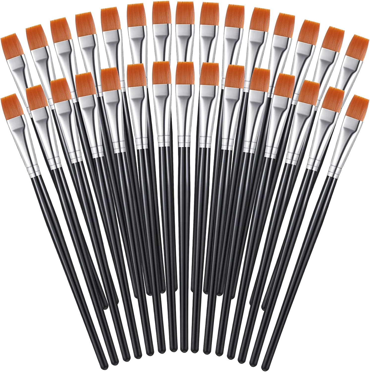 30 Pieces Paint Brushes Bulk Small Flat Top Paint Brush Acrylic Paint