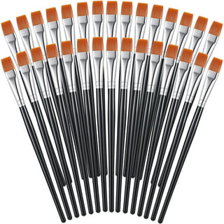 Small Paint Brushes Bulk, 50 Pcs Flat Tip Paint Brushes with round Acrylic Paint  Brushes Set Craft Brushes for Kids Classroom Acrylic Watercolor Canvas Face  Painting Touch Up