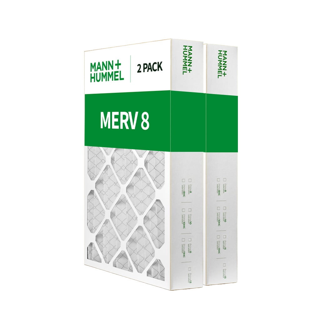 Mann+Hummel 16x25x4 MERV 8 Pleated HVAC AC Furnace Air Filters. 2 Pack. (Exact Size: 15.5 x 24.5 x 3.75 Inches)