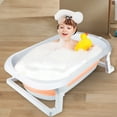 Free Shipping! ANJORALA Folding Baby Bath Tub with Bath Seat, Portable Foldable Baby Bathtub for