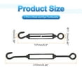 thumbnail image 2 of Uxcell 4Pcs M6 Hook and Eye 304 Stainless Steel Turnbuckle Wire Rope Tension, Black, 2 of 6