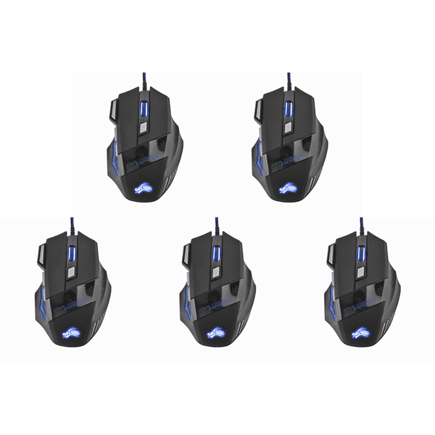 Ratón para Juegos Retroiluminación 7 Colores DPI Ajustable Wi Óptico PC Gamer Ratones Rojo