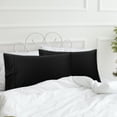 thumbnail image 2 of REGALWOVEN Pillowcases Set of 2, Super Soft Cotton Bed Pillow Covers with Envelope Closure Black Queen, 2 of 8