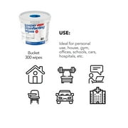 Rosmar Sanidry Disinfecting Wipes 300 Count - 4 Pack, EPA Registered, Unscented, White, Nonabrasive
