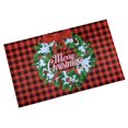 thumbnail image 1 of Christmas Welcome Mat Outdoor Polyester Doormat & Porch Decor  17x29 inch  Snowmen Anti-slip Rug, 1 of 10