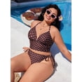 thumbnail image 3 of Top-kevin Womens Plus Size Polka Dot Bikini High Waisted Swimsuits Two Piece Bathing Suits Tummy Control Swimwear, 3 of 5