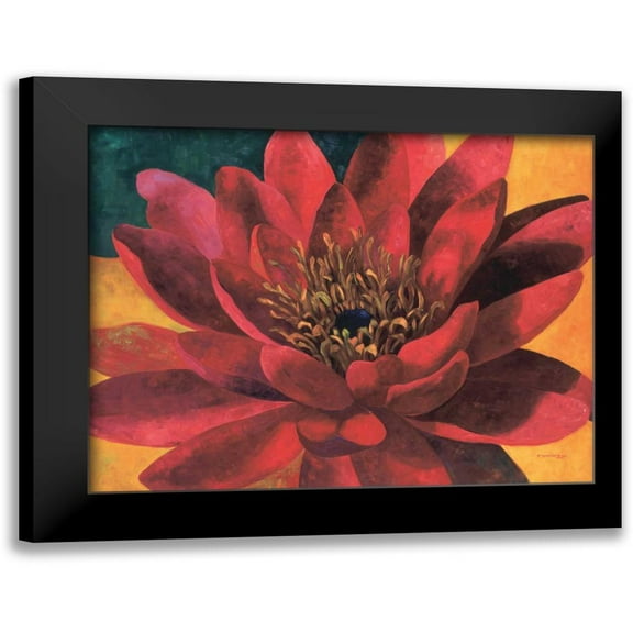 Torrontegui, Maria 14x12 Black Modern Framed Museum Art Print Titled - Red Water Lily