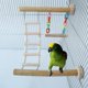 thumbnail image 2 of Juguete de madera con soporte de perca de pájaro, columpio de loro, escalera de escalada, jaula de pájaros, juegos de gimnasios para perico cockatiel Lovebirds Feliz Sencillez, 2 of 5