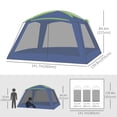 thumbnail image 4 of Outsunny 12' x 12' x 7' 5-8 Personnes Tente de Camping Extérieure Portable Abri Résistant à l'Eau Randonnée Pop Up Mesh Mur, 4 of 9